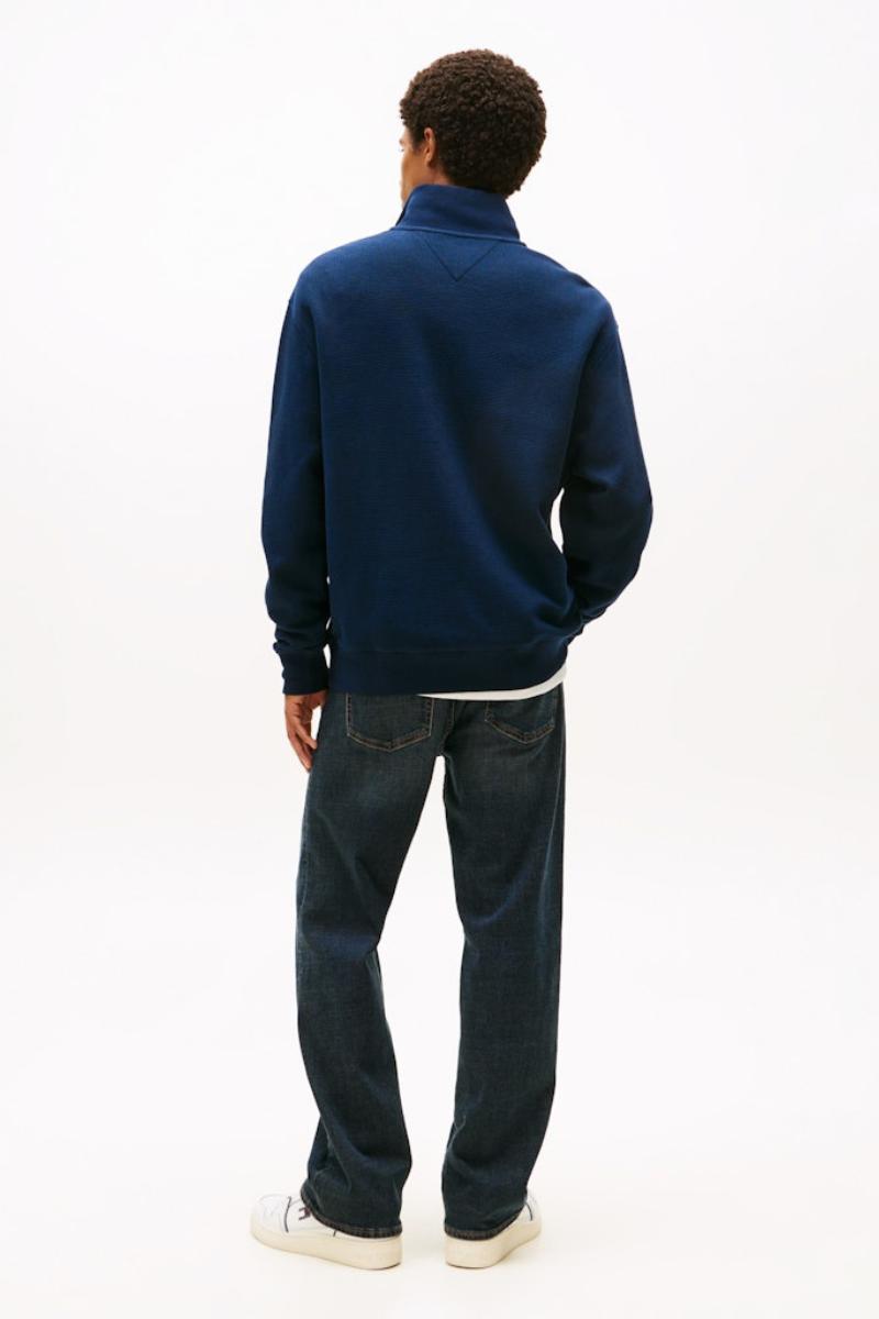 Tommy Jeans Waffle Script Sweatshirt Navy