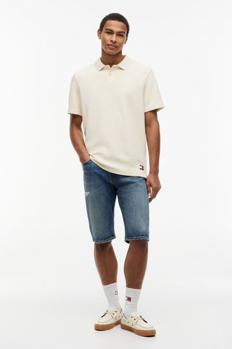 Tommy Jeans Washed Waffle Polo Calico