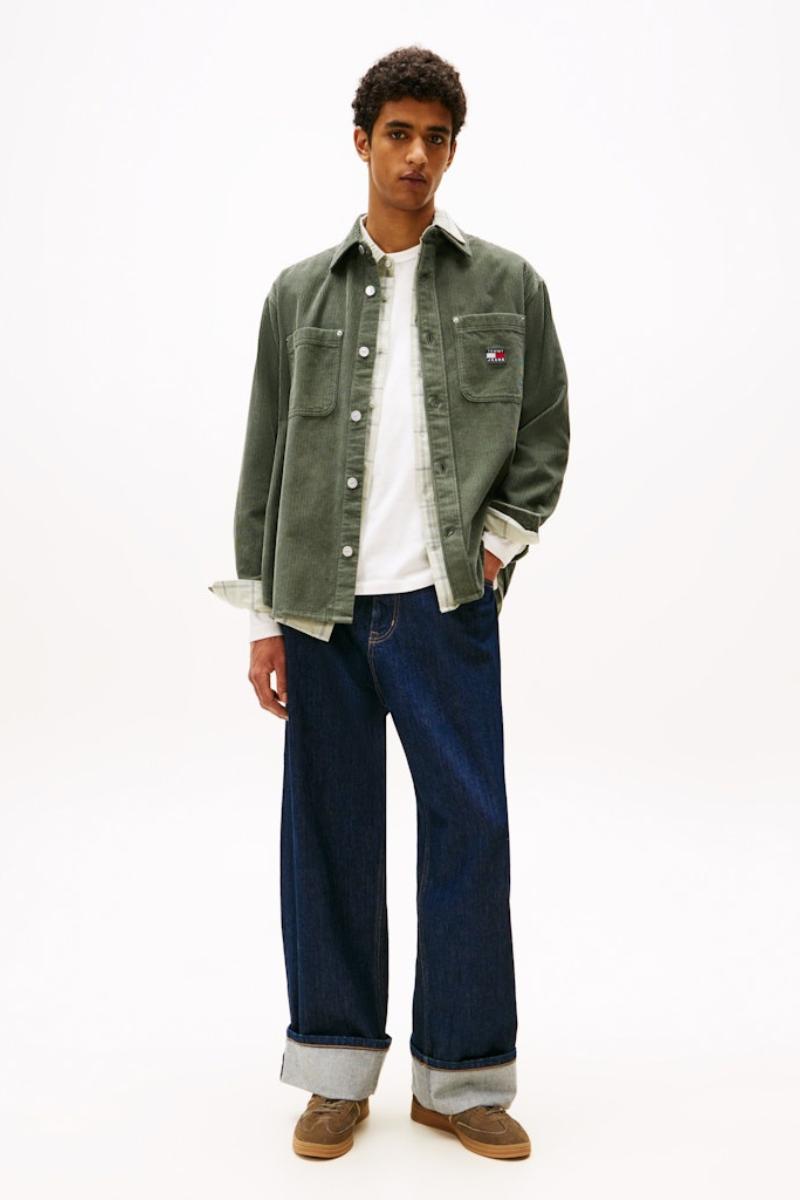 Tommy Jeans RLX Washed Cord Shirt Green