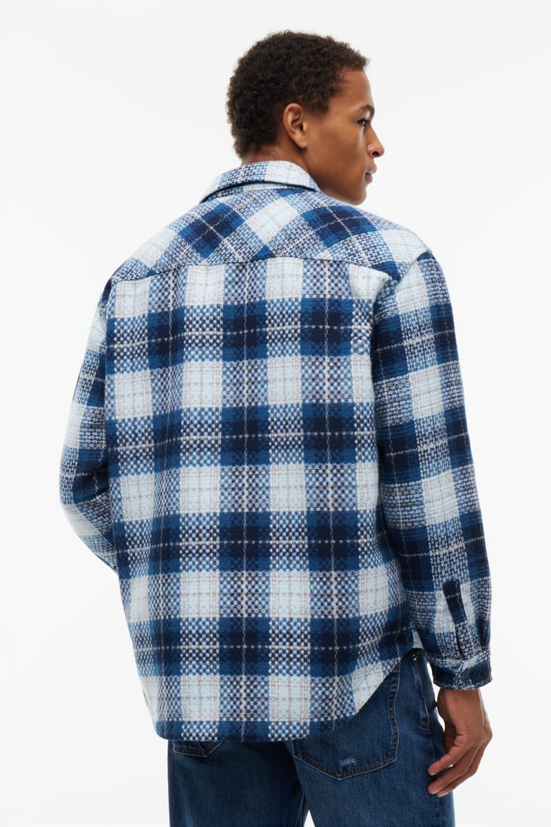 TJM Check Overshirt Aw26 - NAVY