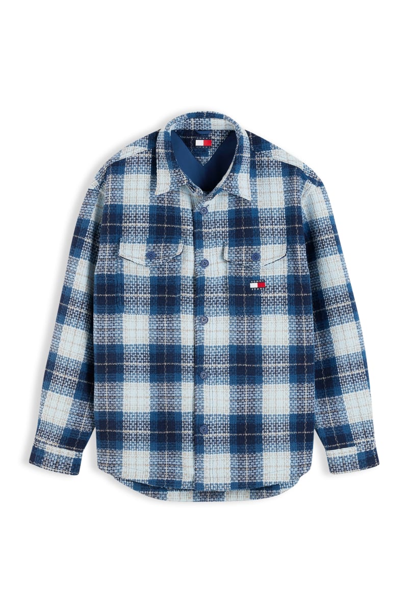 TJM Check Overshirt Aw26 - NAVY