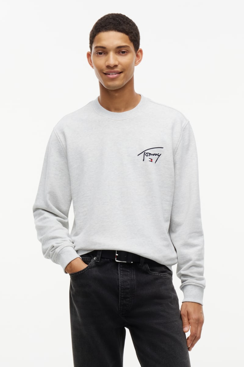 Tommy Jeans Regular Entry Signature Crew Grey Jumper