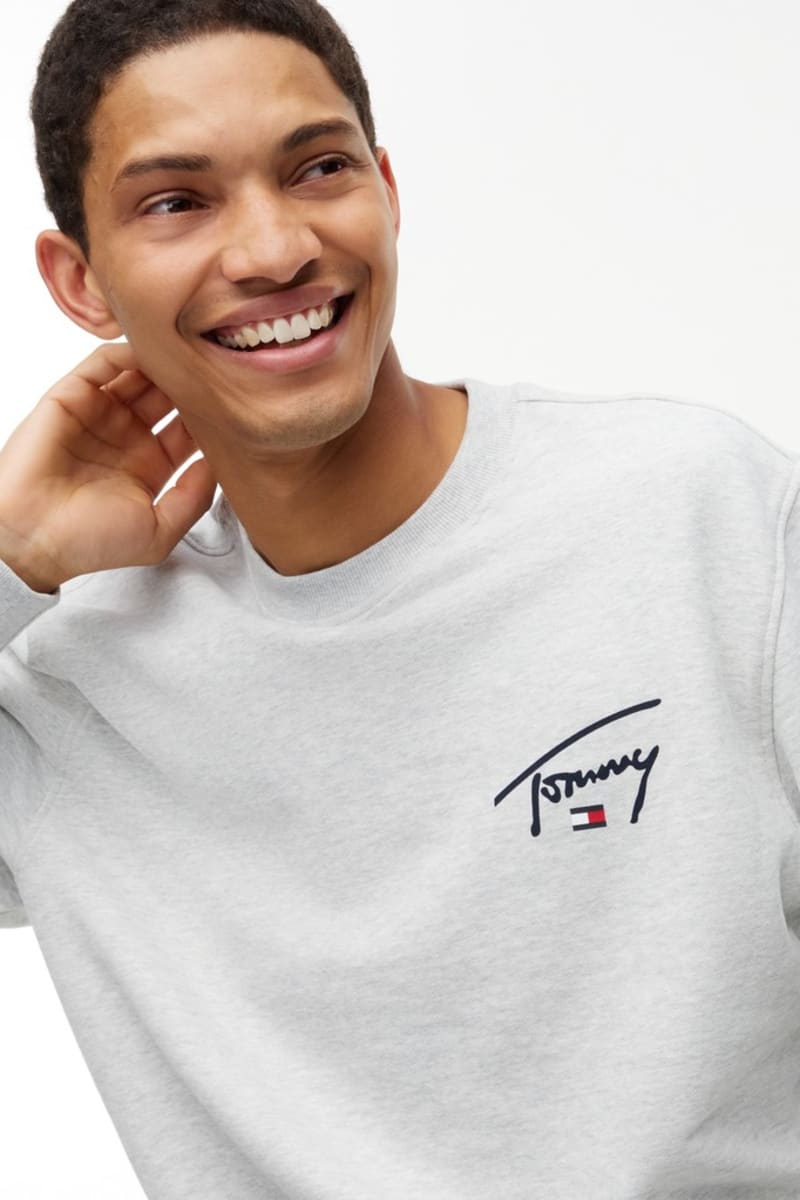 Tommy Jeans Regular Entry Signature Crew Grey Jumper