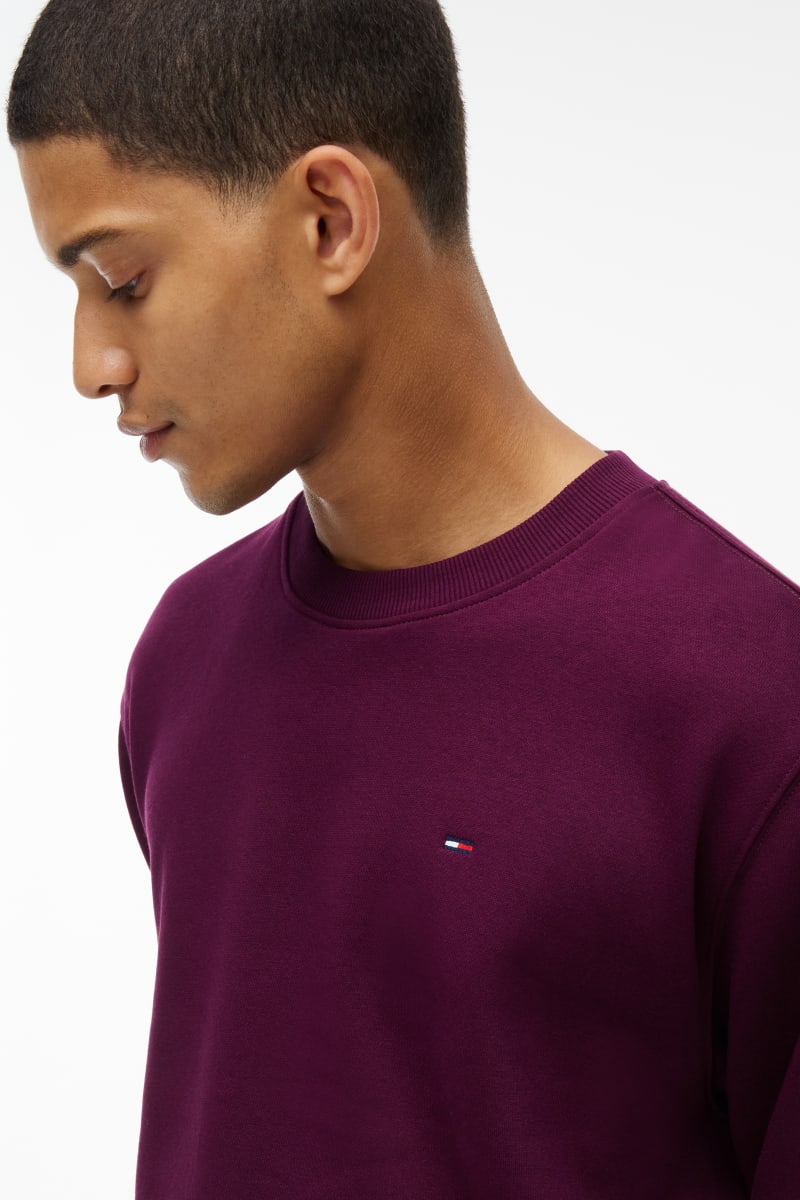 Tommy Jeans Regular Signature Flag Crew Sweatshirt Calypso Berry