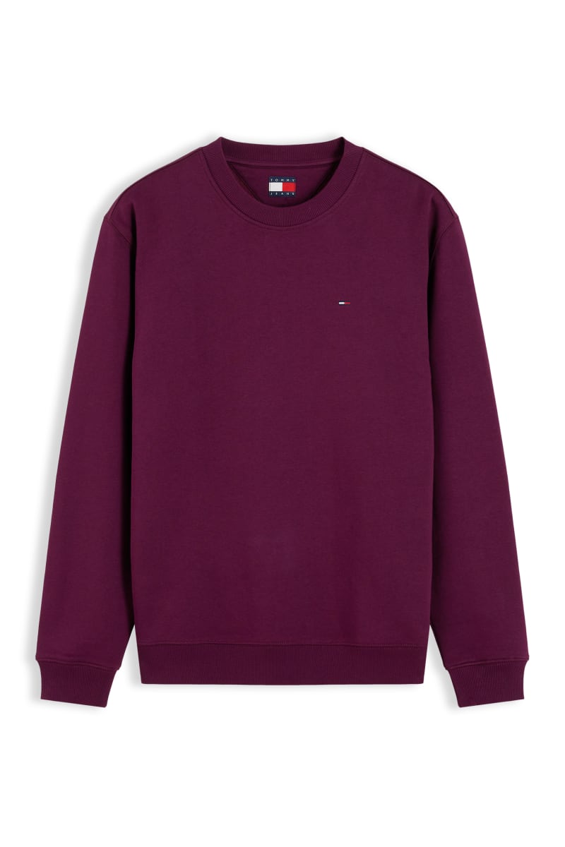 Tommy Jeans Regular Signature Flag Crew Sweatshirt Calypso Berry