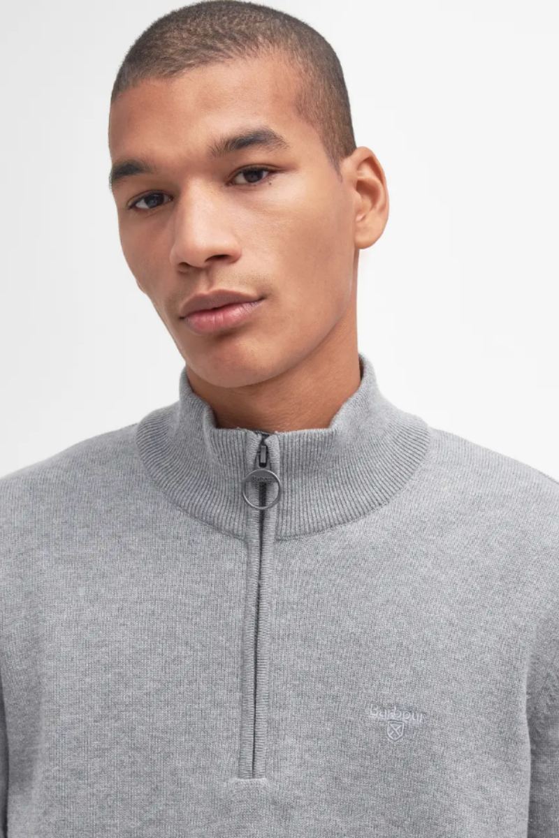 Barbour Cotton Half Zip Jumper Grey
