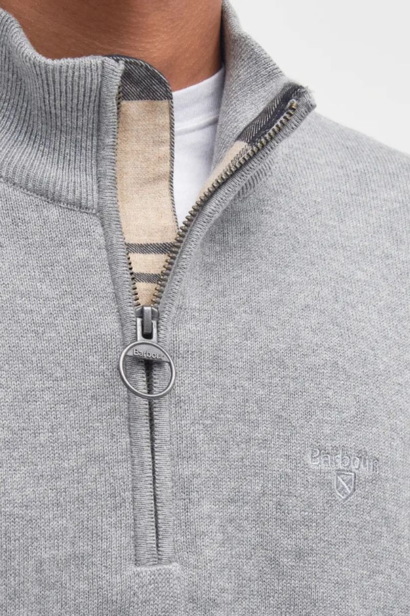 Barbour Cotton Half Zip Jumper Grey