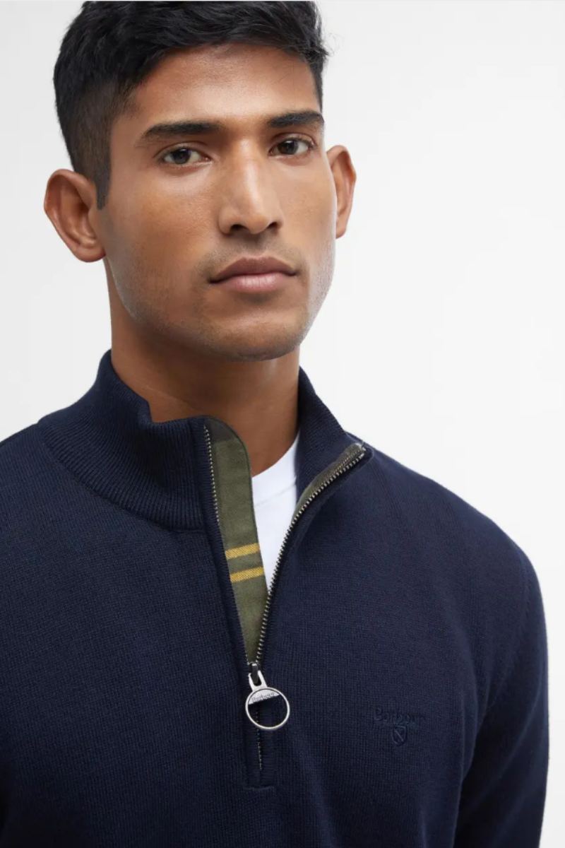 Barbour Cotton Half Zip Jumper Navy