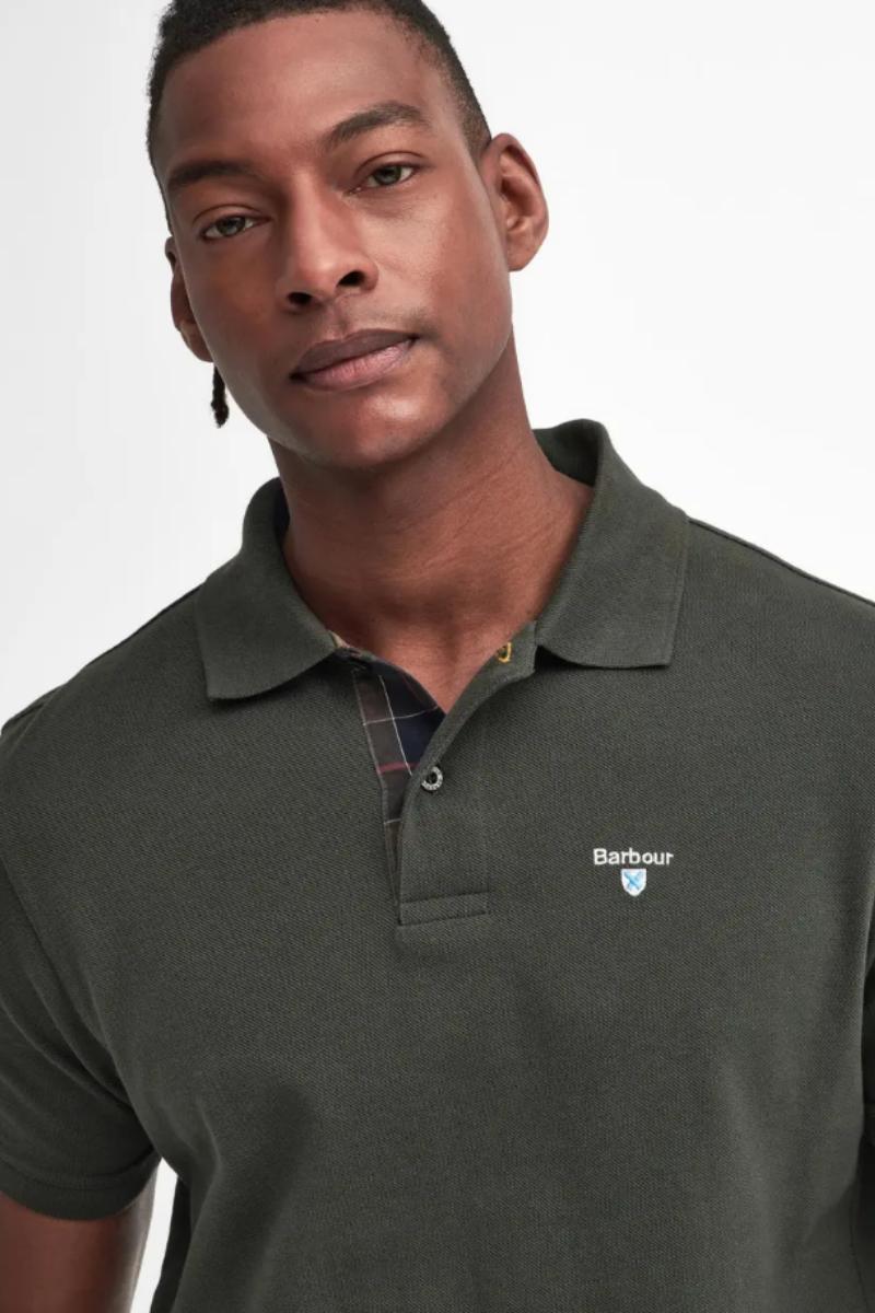 Barbour Tartan Pique Poloshirt Seaweed