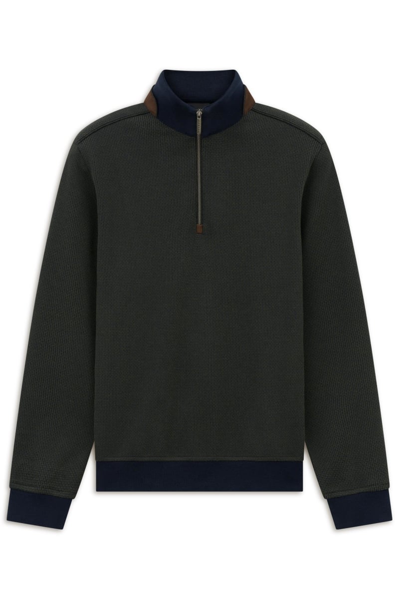 Bugatti 25060F Half Zip Sweatshirt Olive