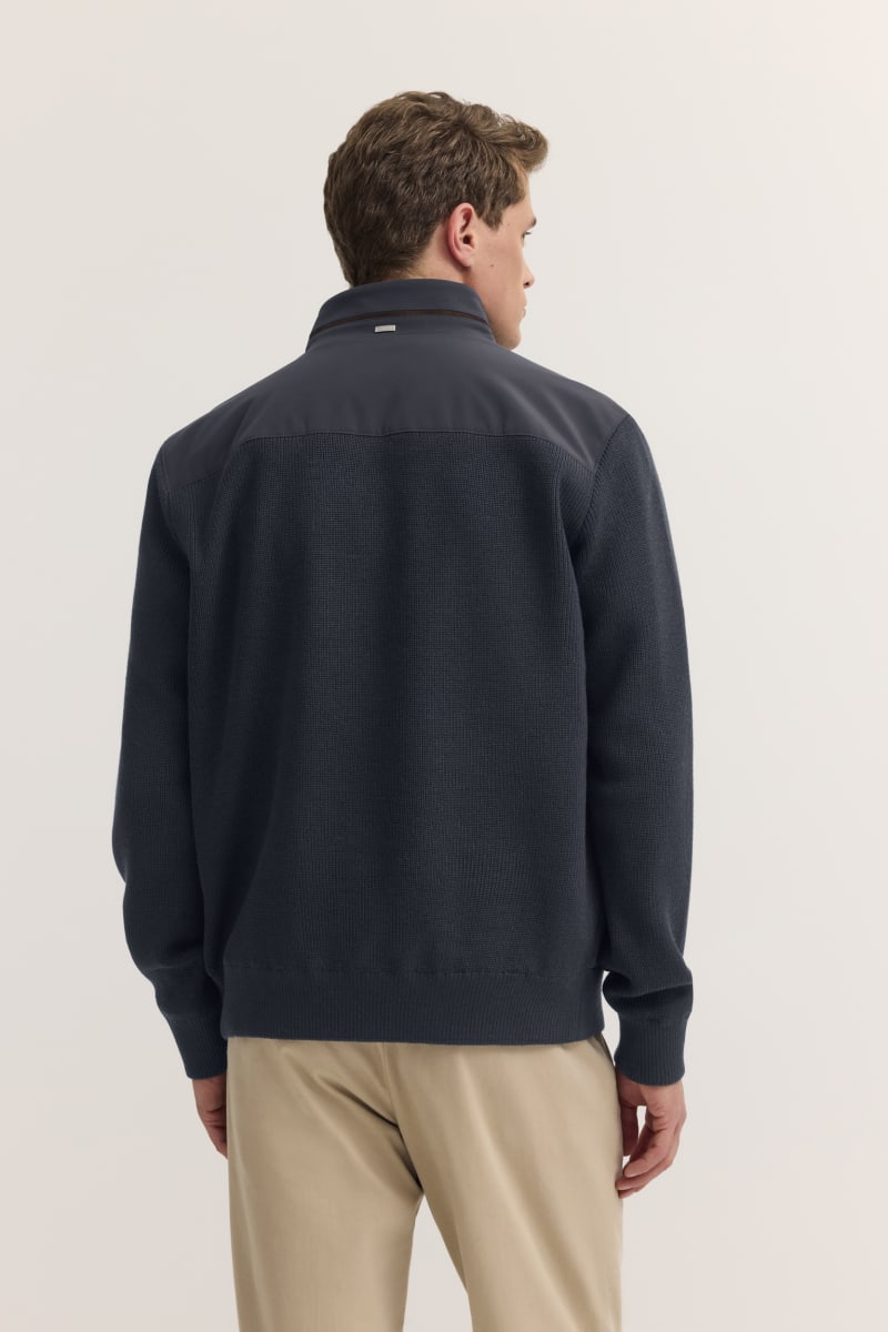 Bugatti 25556F Zip Through Cardigan Navy