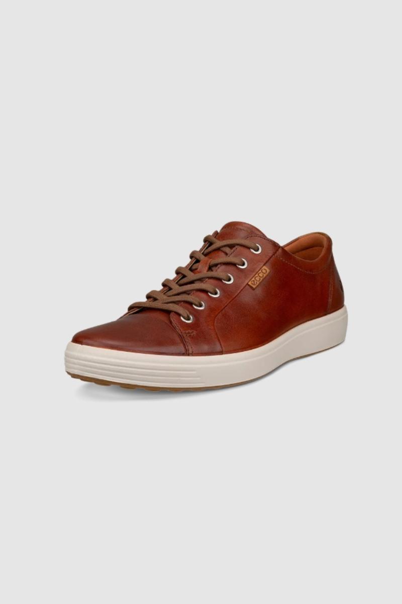 Ecco Soft VII Laced Shoe Cognac