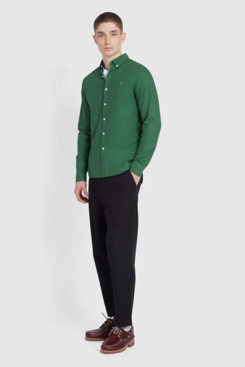 Farah Brewer Slim Shirt Green Meadow