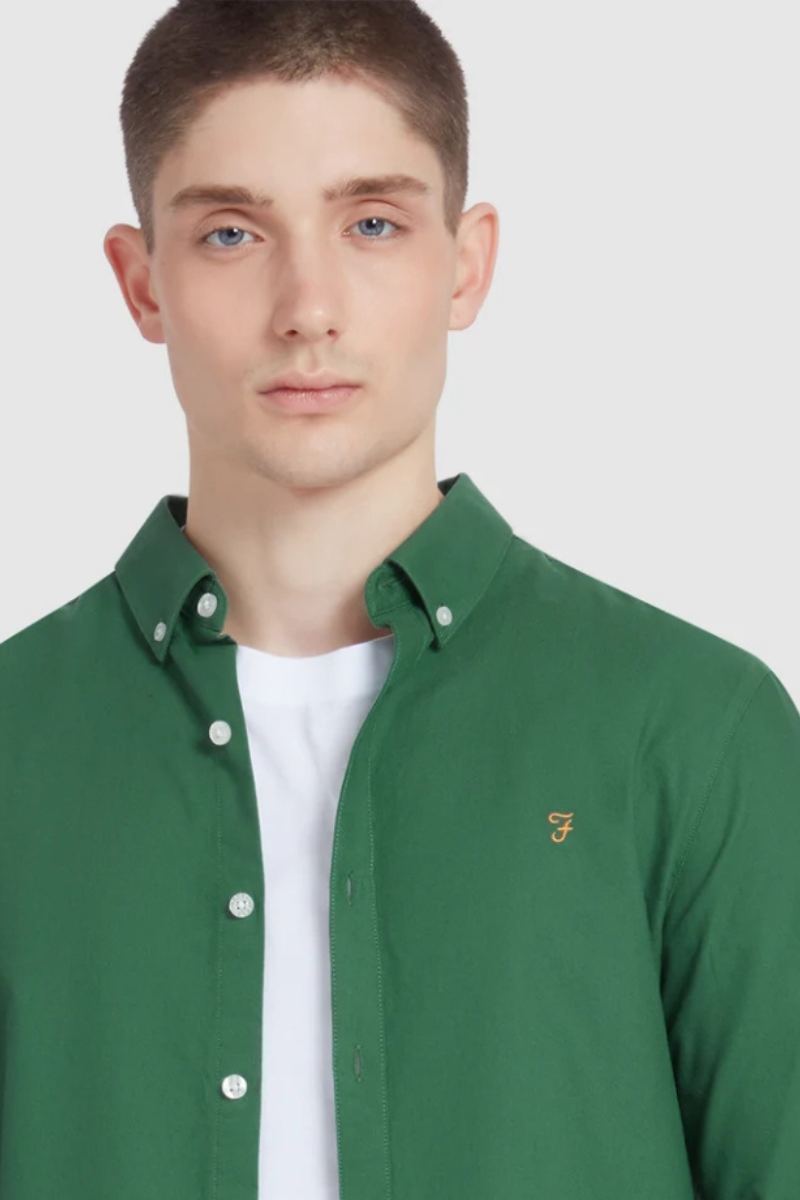 Farah Brewer Slim Shirt Green Meadow