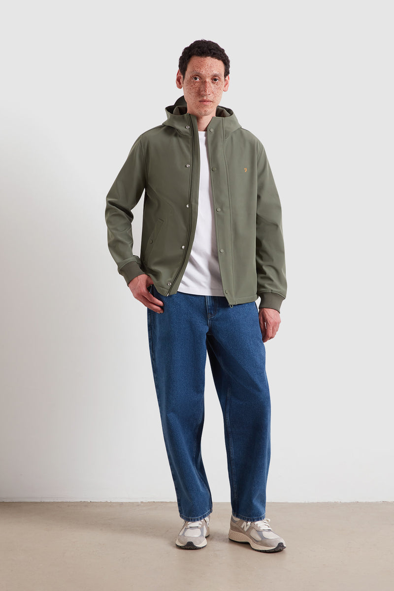 Farah F4RFF030 Brydon Regular Fit Softshell Jacket Rosemary