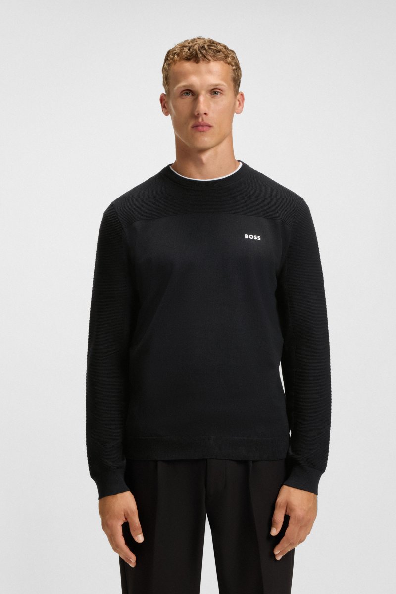 BOSS 50547507 Momentum-X Crew Neck Knit Jumper Dark Blue