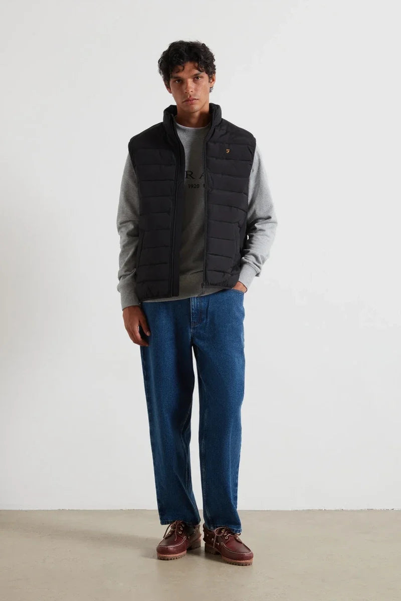 Farah Kennedy Wadded Gilet Black
