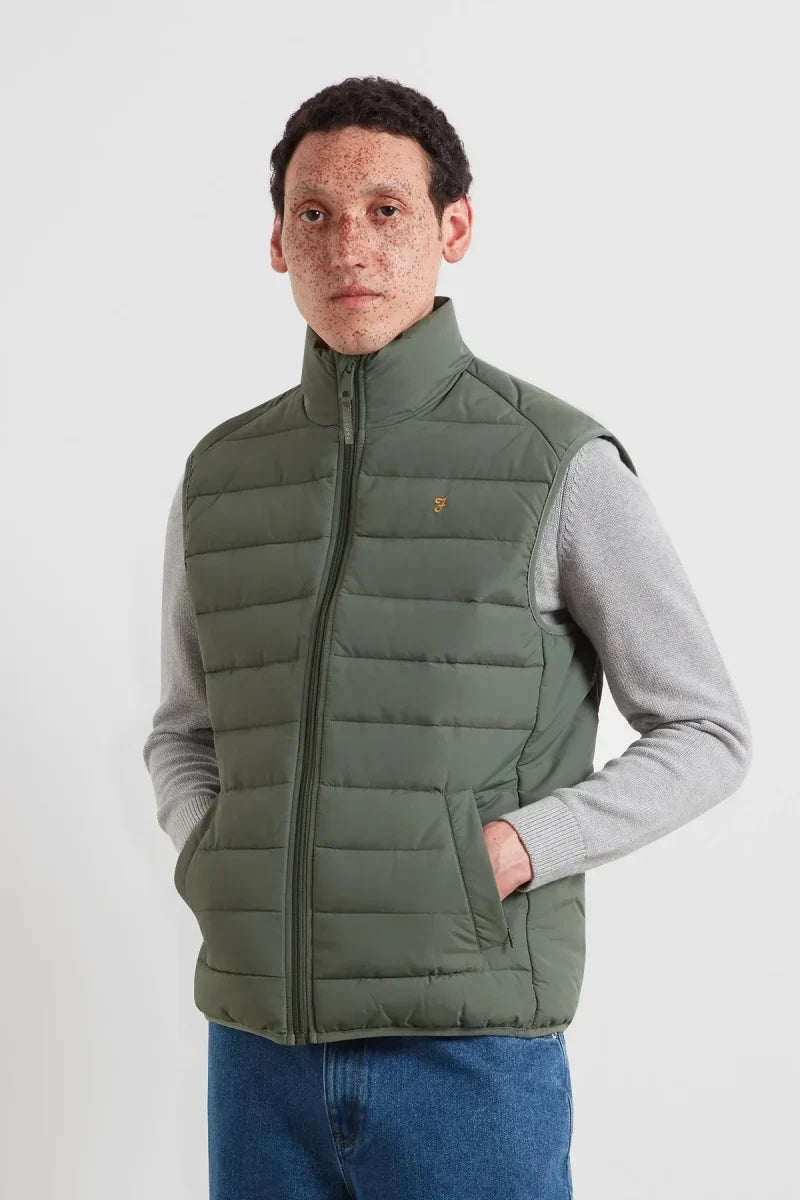 Farah Kennedy Wadded Gilet Rosemary