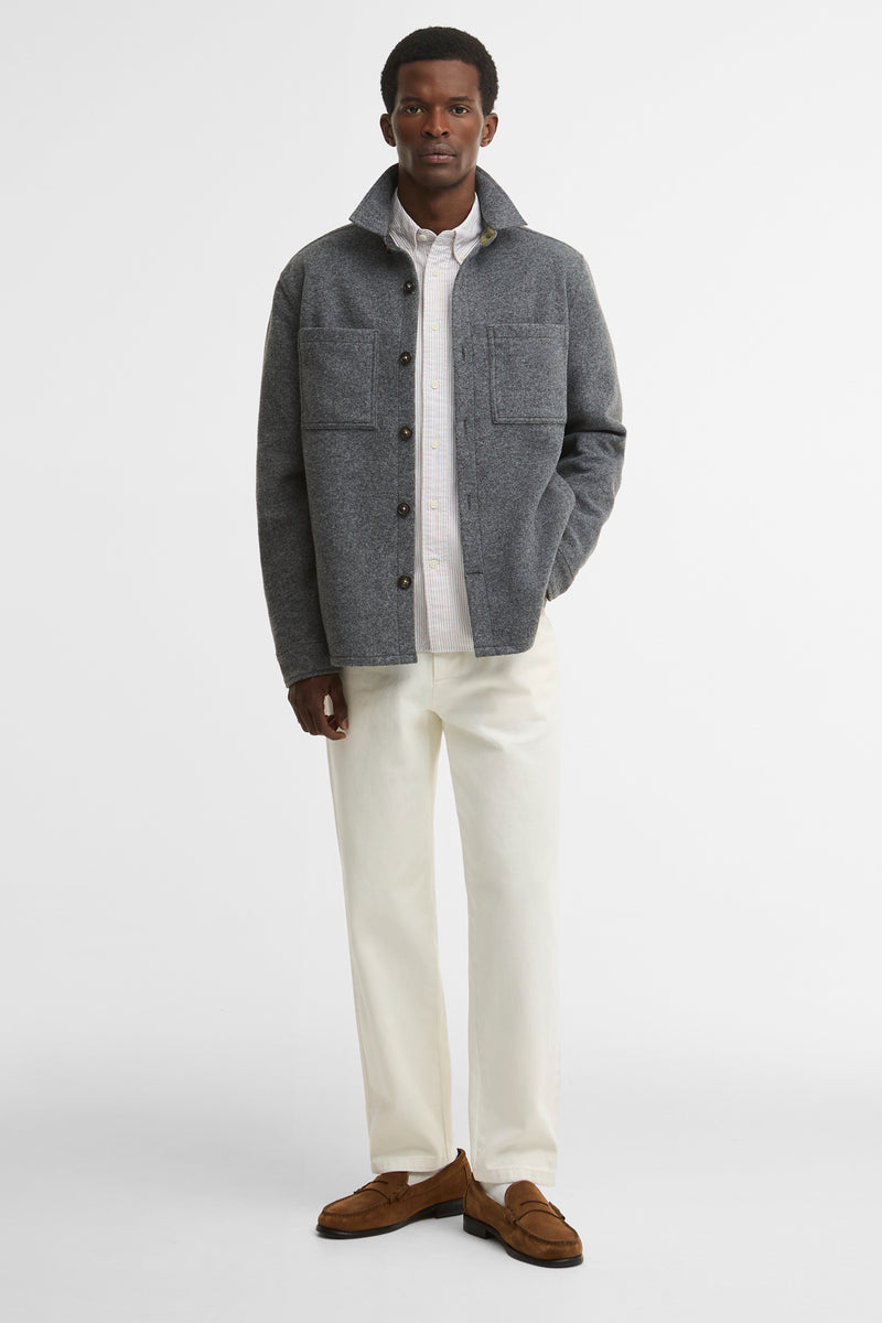 Barbour MOS0510 Marltown Tailored Fit Wool Blend Overshirt Dark Grey — view 3