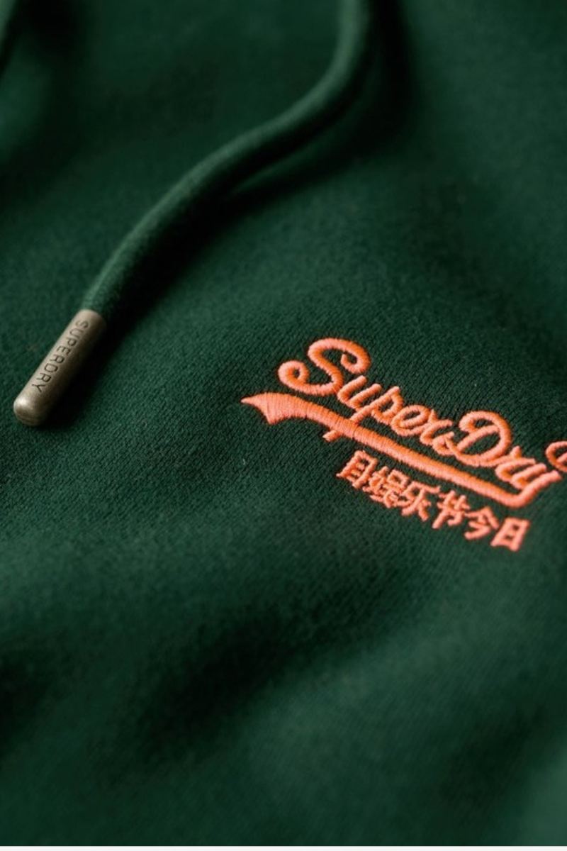 Superdry Ess Logo Hoodie Green/Orange