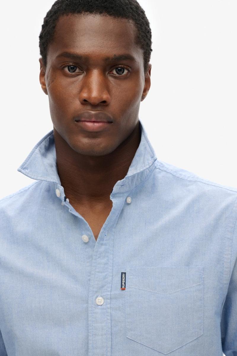 Superdry Ess Oxford Shirt Azure Cham
