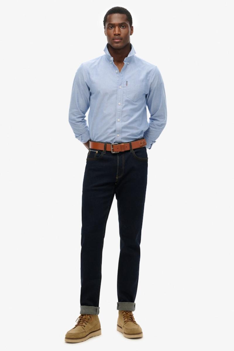 Superdry Ess Oxford Shirt Azure Cham