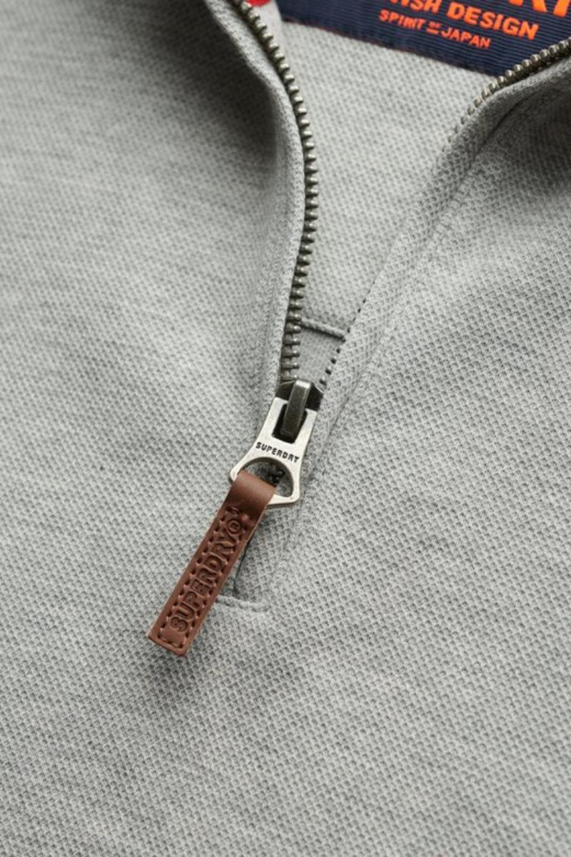 Superdry Core Pique Henley Grey