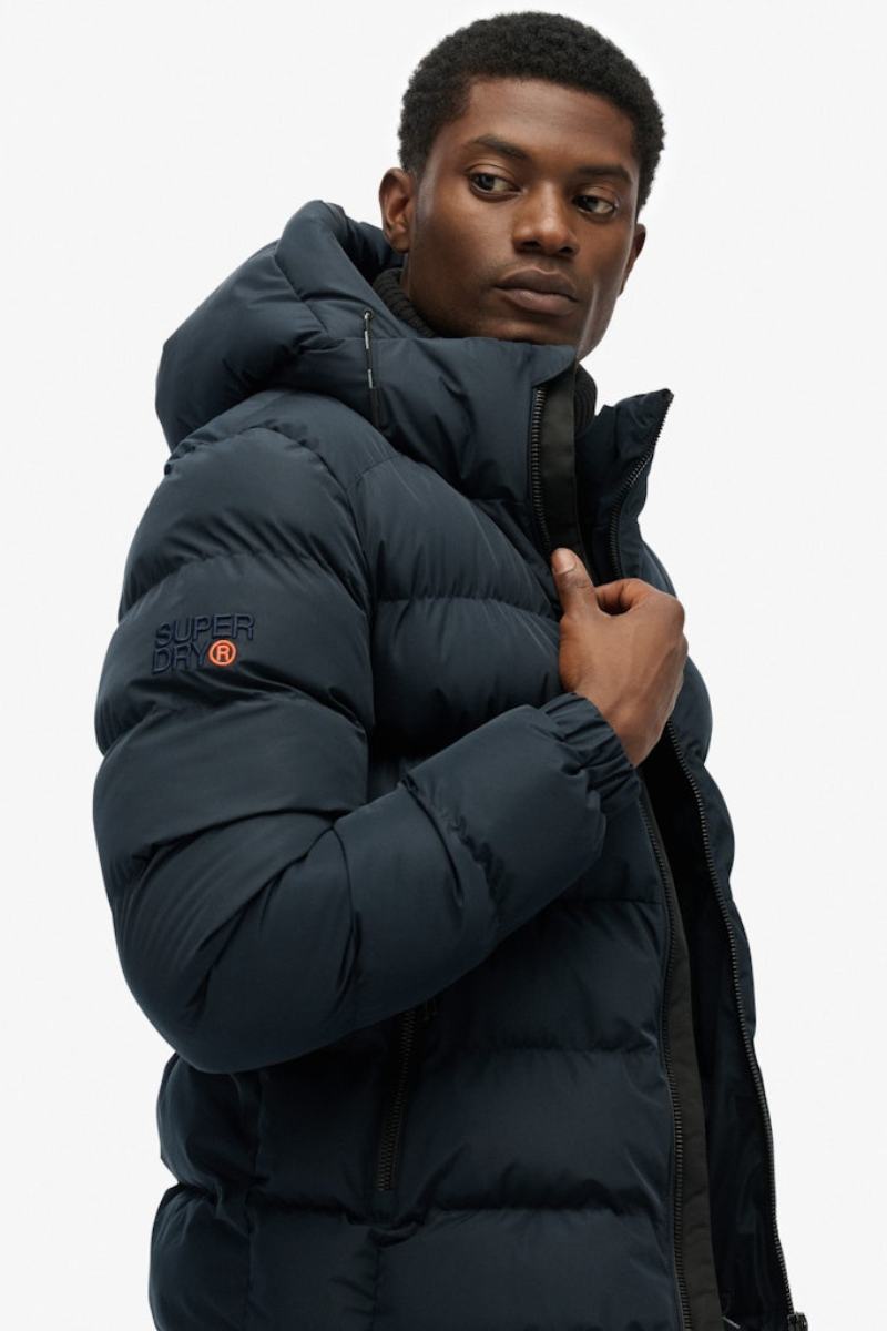 Superdry Hood Sports Puffer Navy