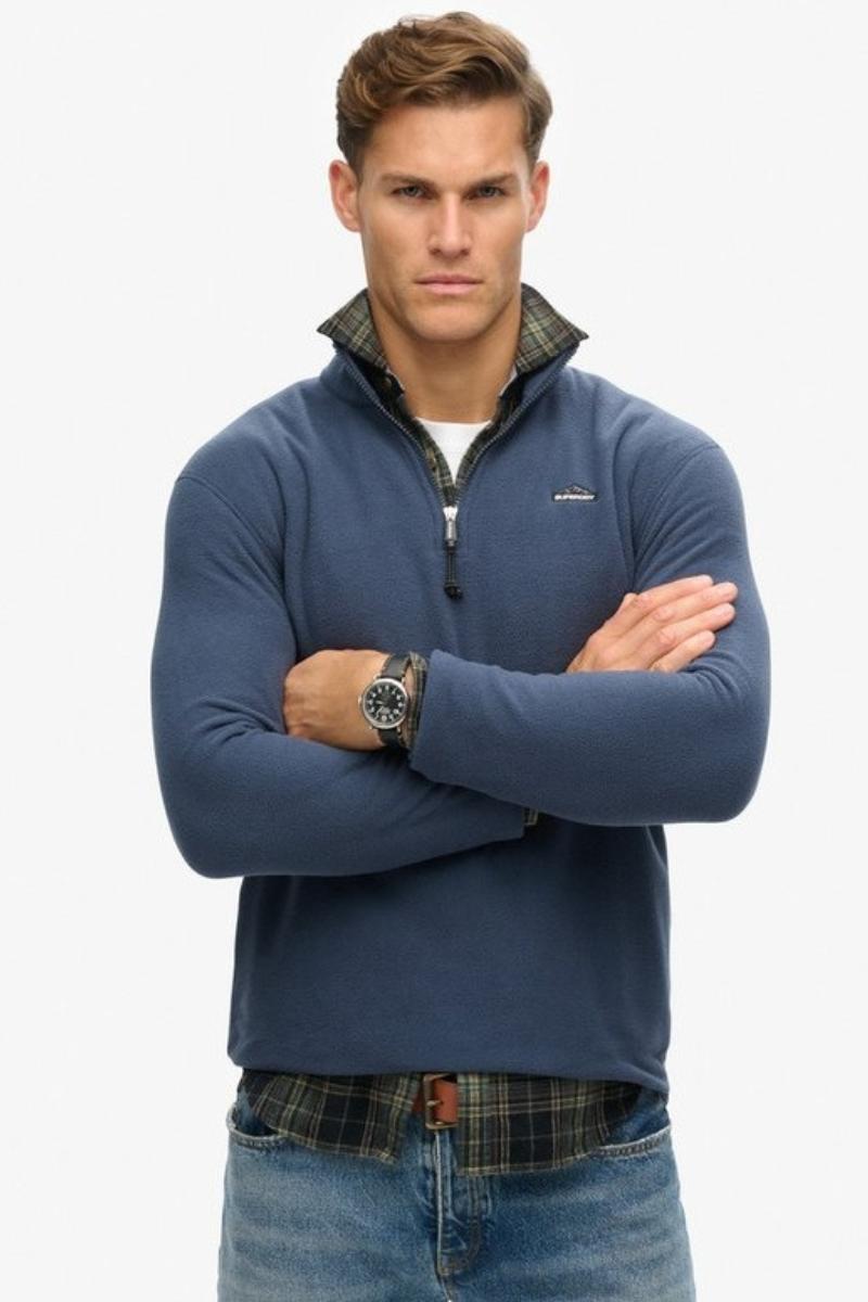 Superdry Polar Fleece Half Zip Jumper Navy