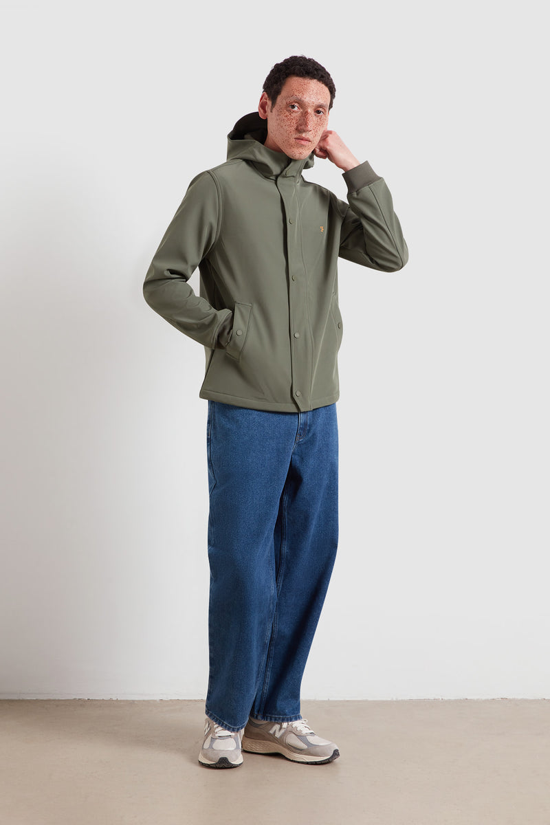 Farah F4RFF030 Brydon Regular Fit Softshell Jacket Rosemary
