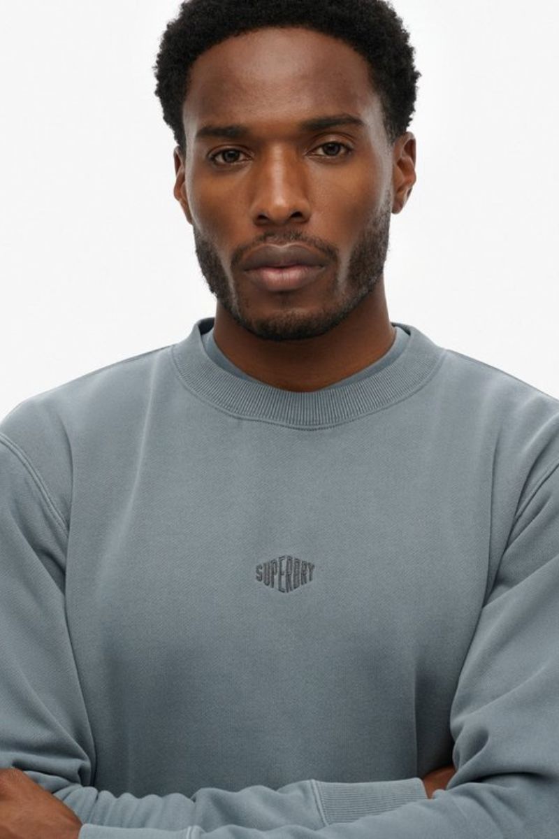 Superdry Micro Logo Crew Stormy