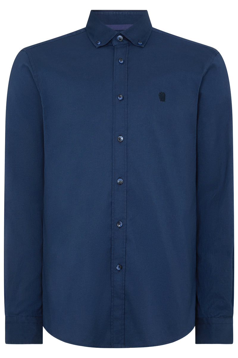 Remus Uomo 13961 Tapered Fit Oxford Cotton Shirt Navy