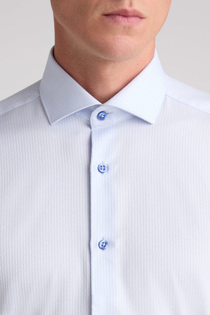 Remus Uomo 18760 Slim Fit Patterned Cotton Shirt Light Blue