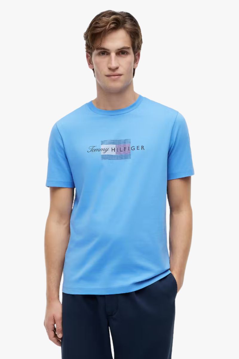 Tommy Hilfiger Script Flag T-Shirt Blue