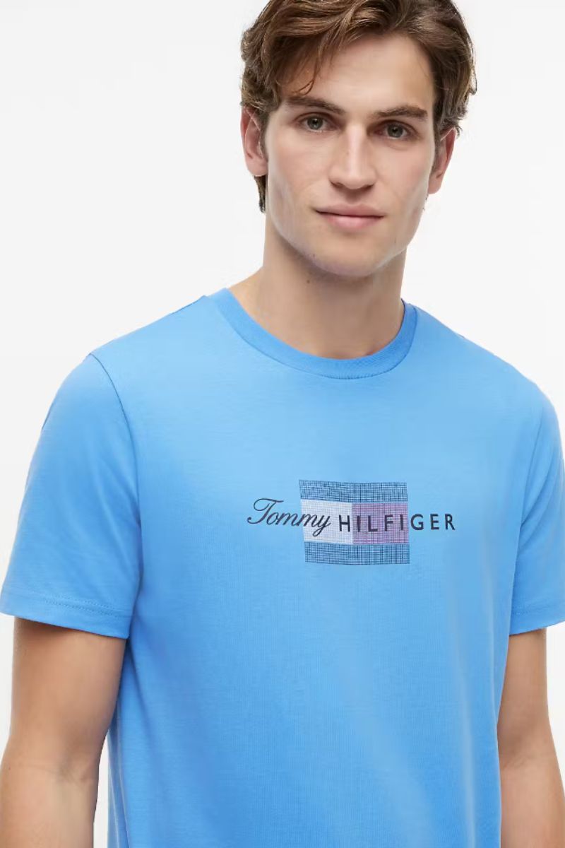Tommy Hilfiger Script Flag T-Shirt Blue