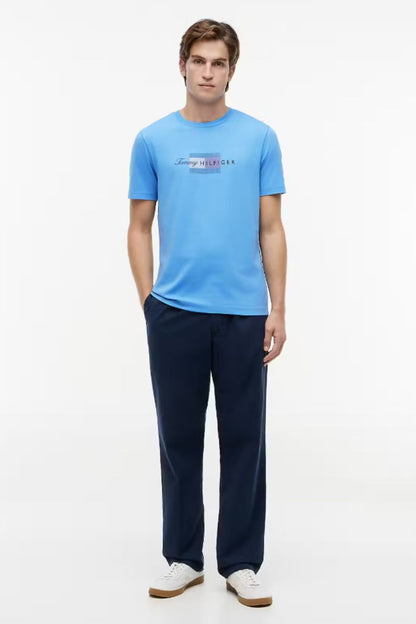 Tommy Hilfiger Script Flag T-Shirt Blue