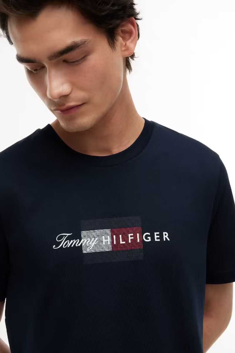 Tommy Hilfiger Script Flag T-Shirt Navy