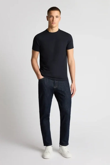 Remus Uomo 53121A Tapered Fit Cotton Stretch T-Shirt Navy