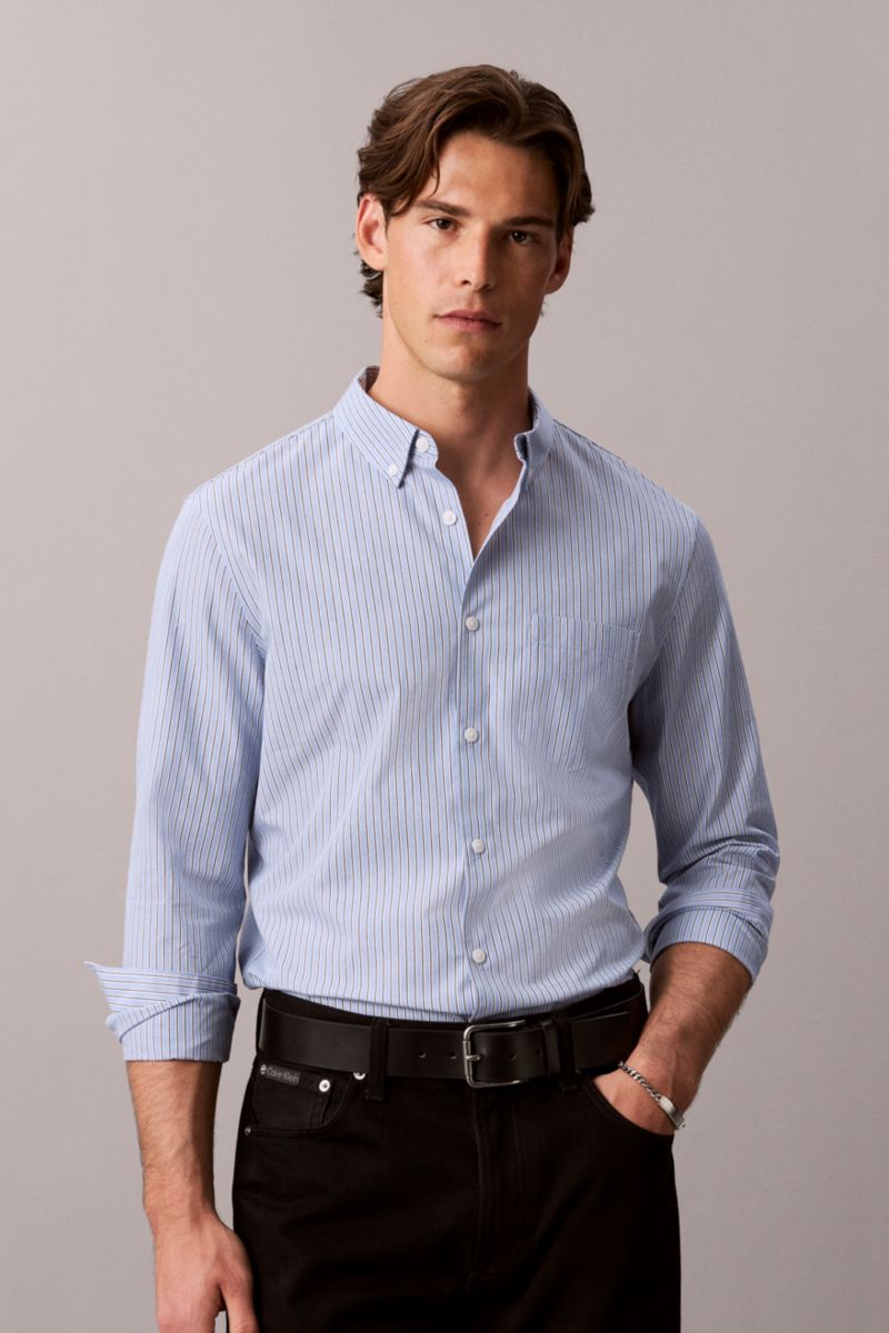Calvin Klein 1255 Classic Fit Solid Oxford Shirt Estate Blue