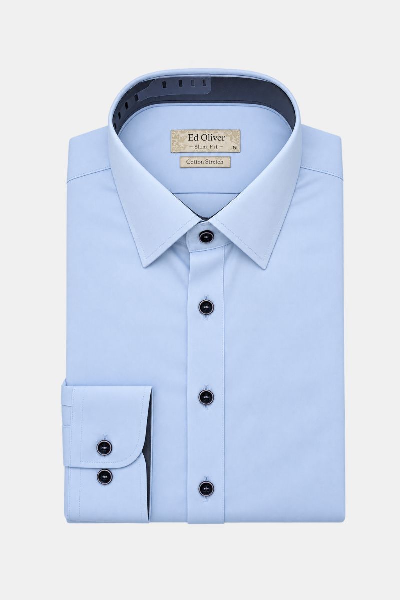 Ed Oliver Slim Fit Shirt Sky Blue