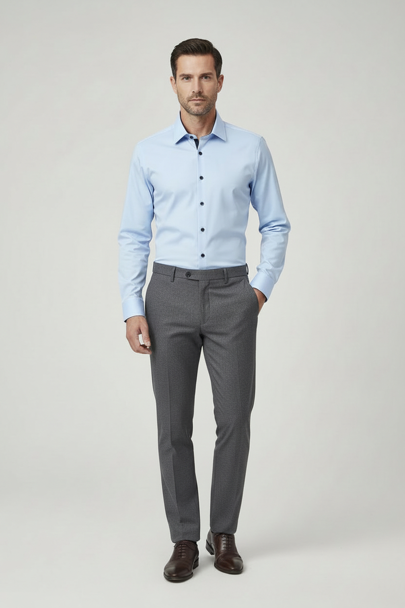 Ed Oliver Slim Fit Shirt Sky Blue