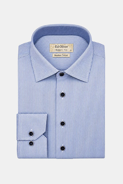 Ed Oliver Modern Fit Shirt Blue Stripe