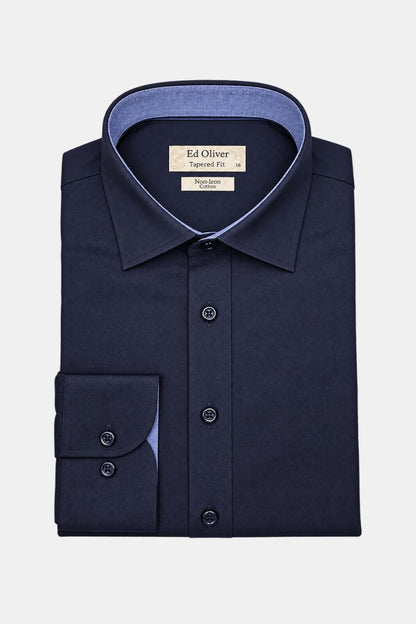 Ed Oliver Tapered Fit Shirt Navy