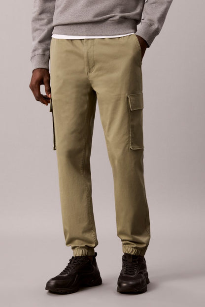 Calvin Klein 608G Skinny Fit Comfort Cotton Cargo Trousers Deep Lichen Green