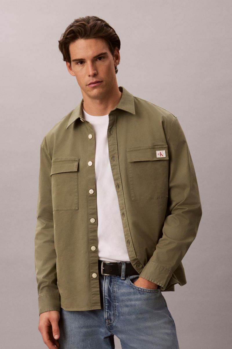 Calvin Klein 123G Comfort Cotton Overshirt Deep Lichen Green