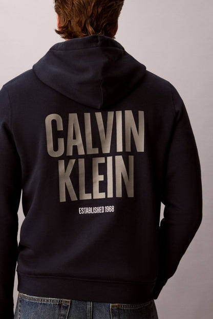 Calvin Klein 247G 350 Fleece Bold Logo Hoodie Dark Sapphire — view 2