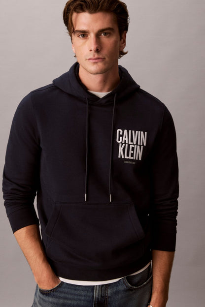 Calvin Klein 247G 350 Fleece Bold Logo Hoodie Dark Sapphire
