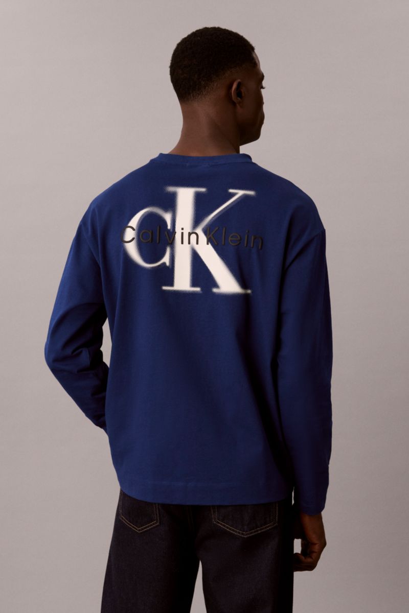 Calvin Klein 843G Oversized Fit Long Sleeve T-Shirt Estate Blue