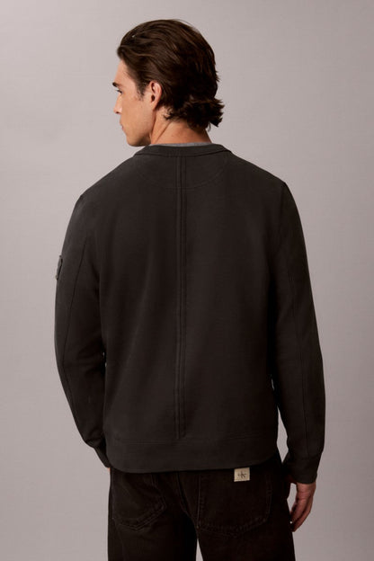 Calvin Klein 200G 350 Terry Badge Crew Neck Sweatshirt Pirate Black — view 4