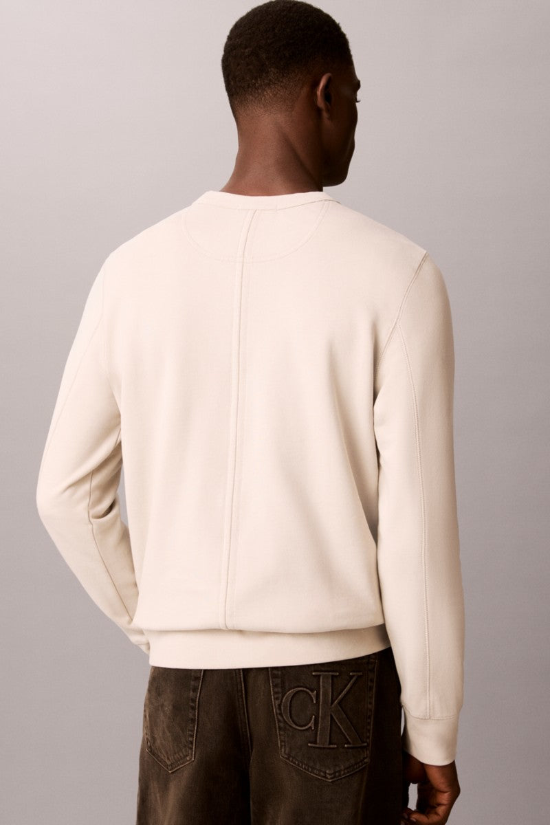 Calvin Klein 200G 350 Terry Badge Crew Neck Sweatshirt Moonstruck
